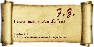 Feuermann Zaránd névjegykártya